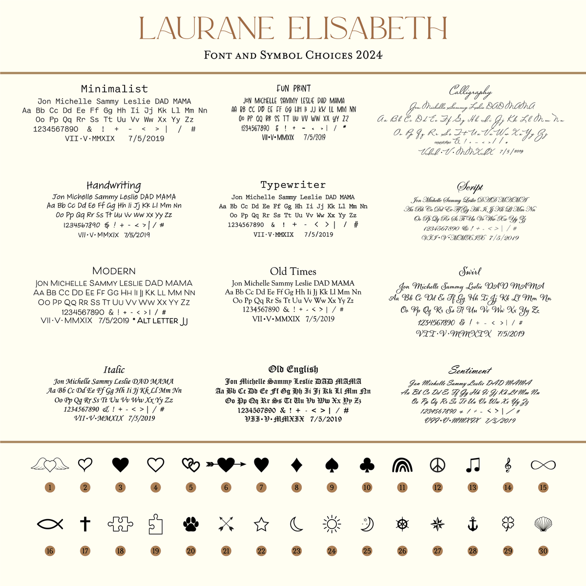 LE FONT AND SYMBOL CHOICE 2024