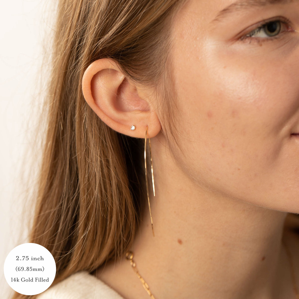 Narrow Arc Threader Earrings