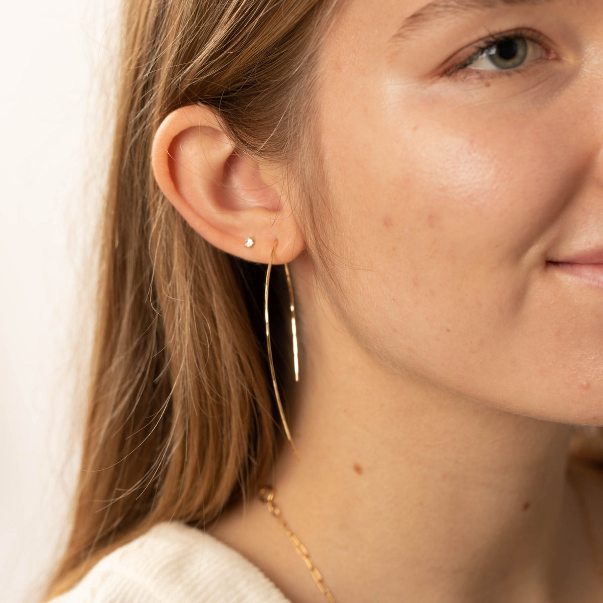 Narrow Arc Threader Earrings