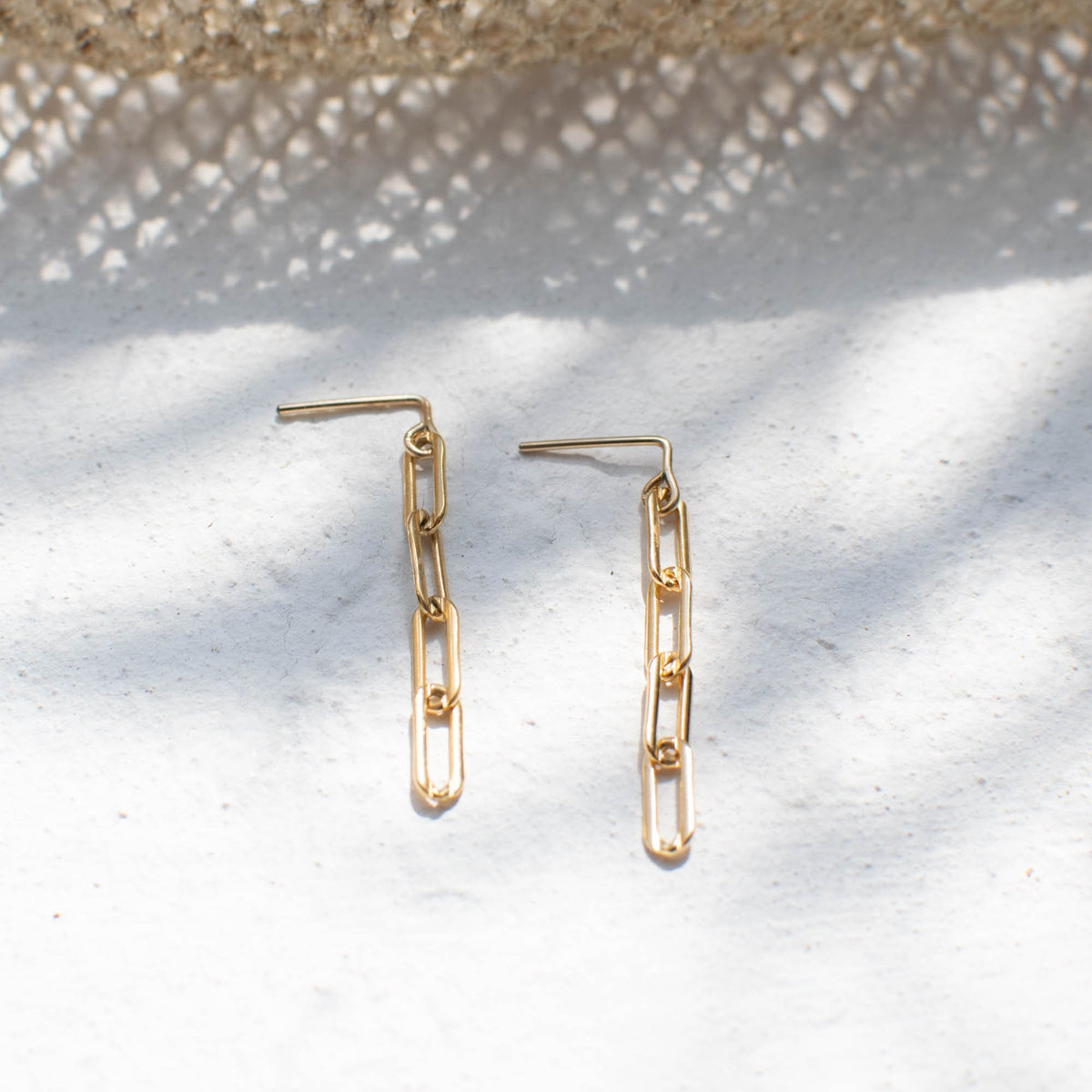 Gold Paperclip Style Link Chain Earrings • 14K Gold Filled • 1.50 inch • 2 inch • 2.50 inch length