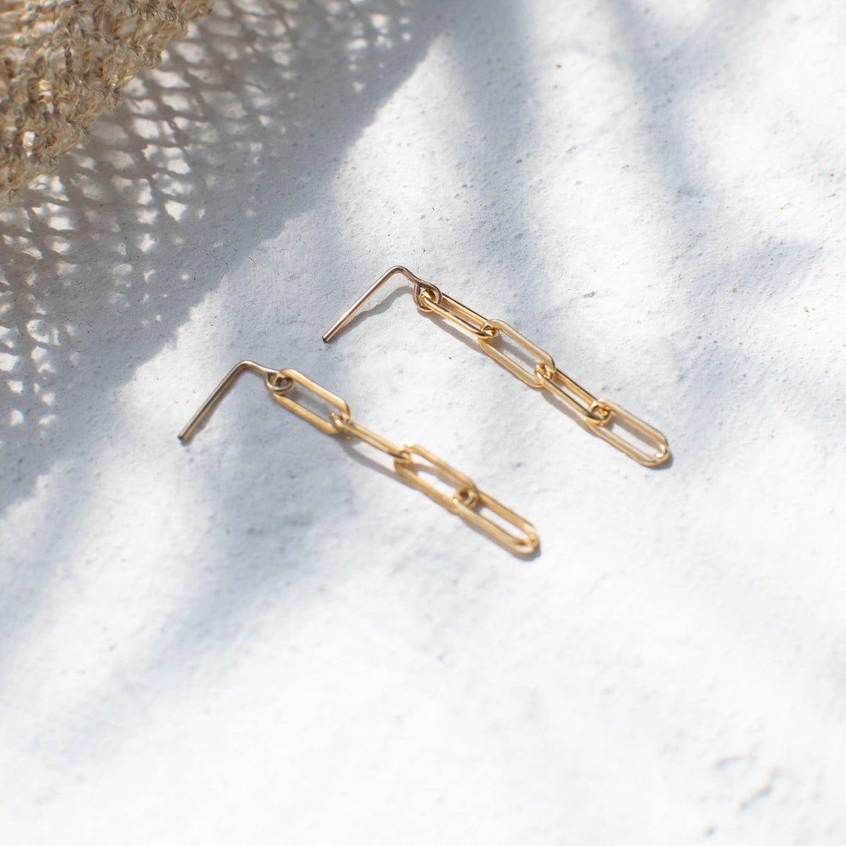 Gold Paperclip Style Link Chain Earrings • 14K Gold Filled • 1.50 inch • 2 inch • 2.50 inch length