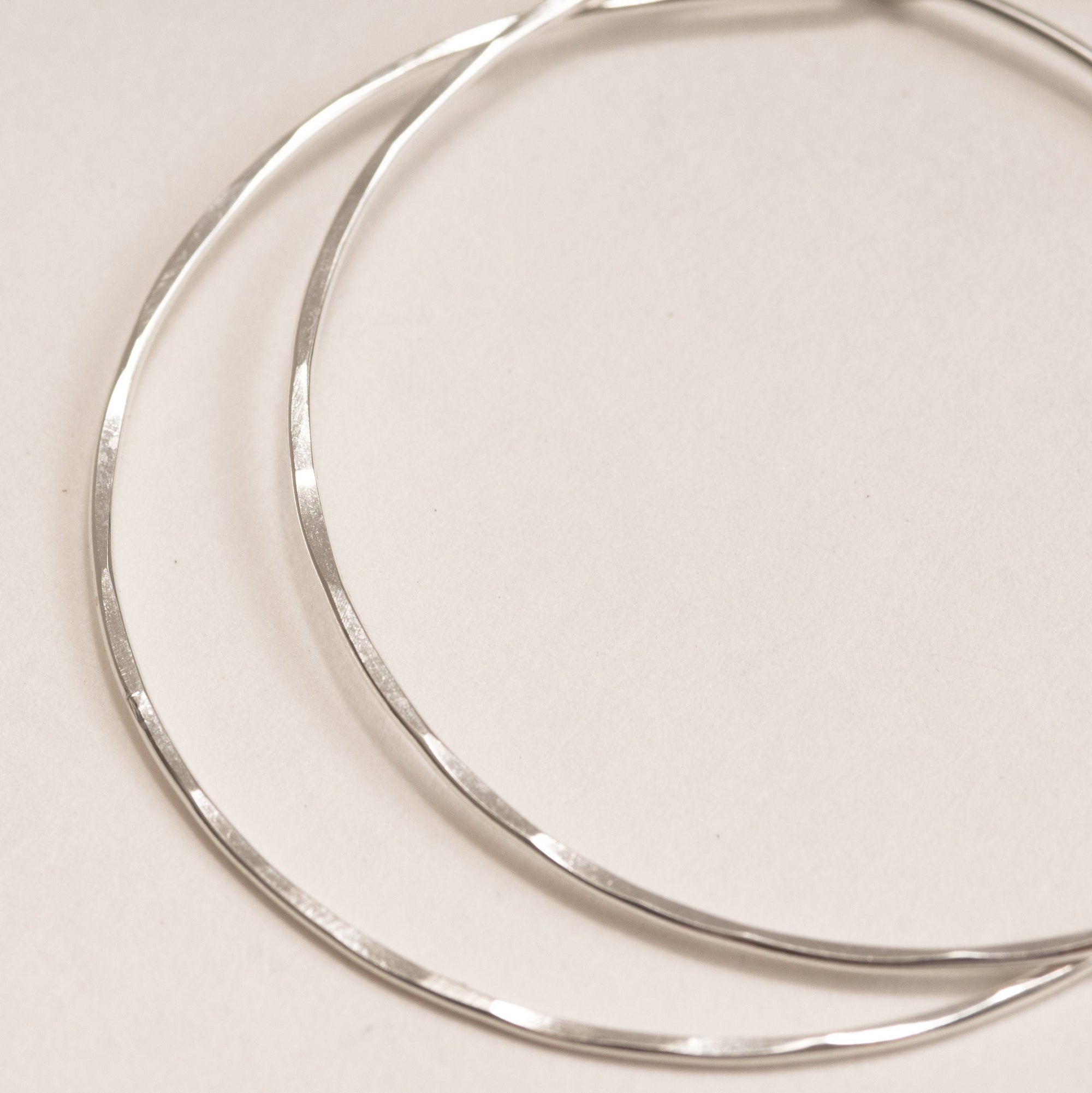 18 Gauge Thick Wire • Hammered or Smooth • 925 Sterling Silver Classic Hoop Earrings • Small to Large 1mm thick Hoop Earrings