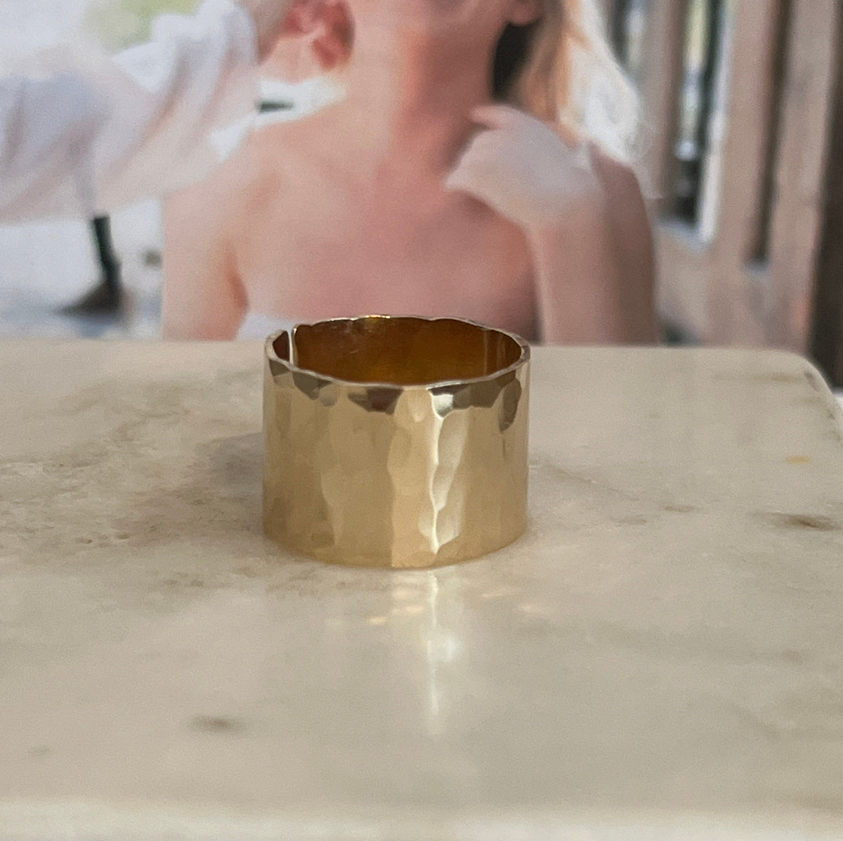 Large 14K Gold Filled or Solid 925 SS Cigar Band Ring • 13mm Wide Band Ring • 14K Gold Filled Ring • Statement Ring • Thick Gold Ring