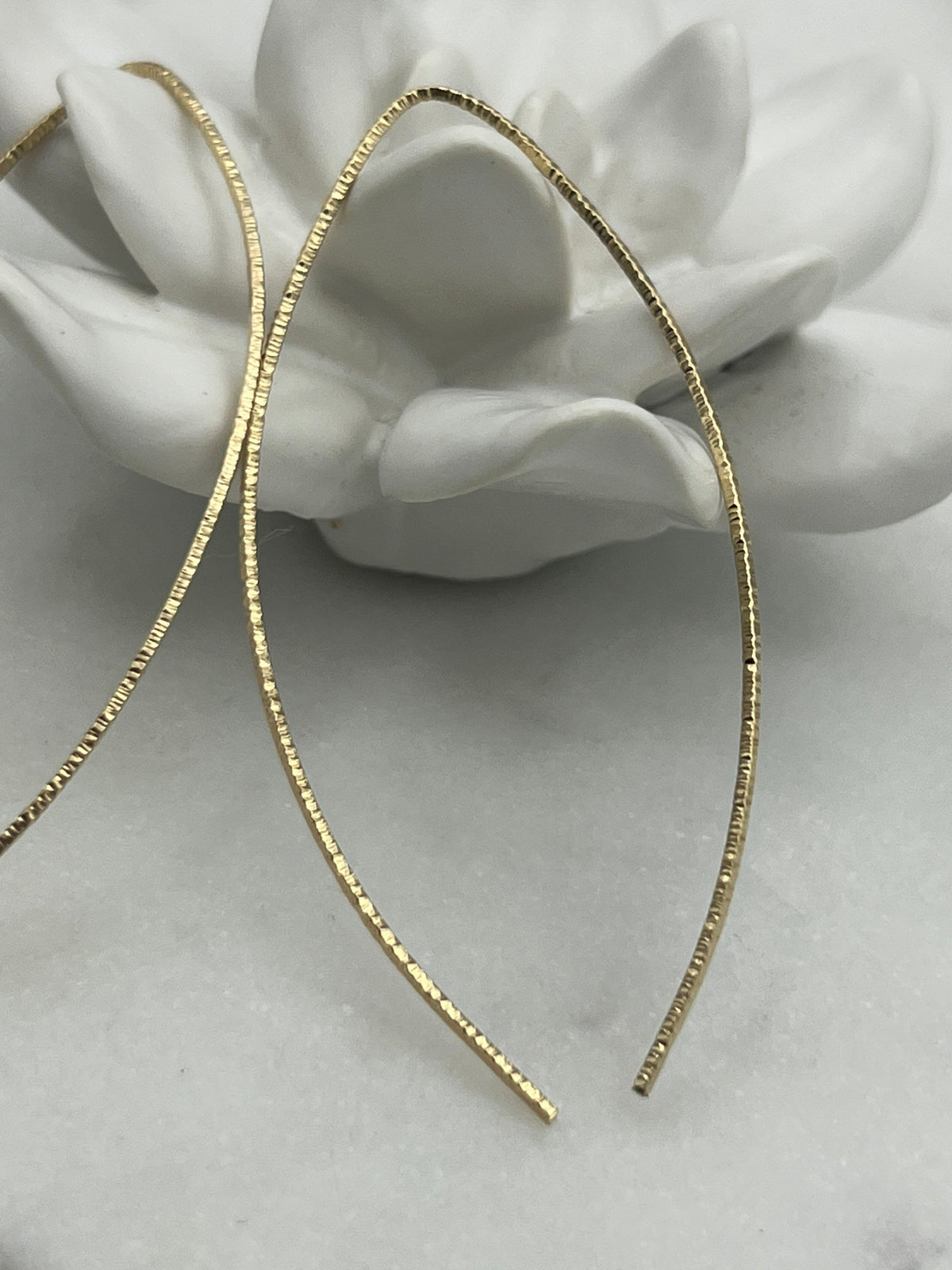 Open Hoop Threader Earrings • 14K Gold Filled • Open Hoop Earrings • Threader Round Hoop Earrings