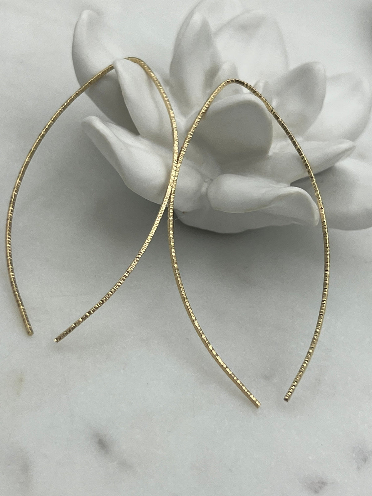 Open Hoop Threader Earrings • 14K Gold Filled • Open Hoop Earrings • Threader Round Hoop Earrings