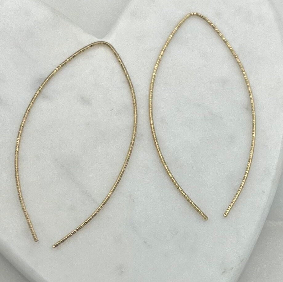 Open Hoop Threader Earrings • 14K Gold Filled • Open Hoop Earrings • Threader Round Hoop Earrings