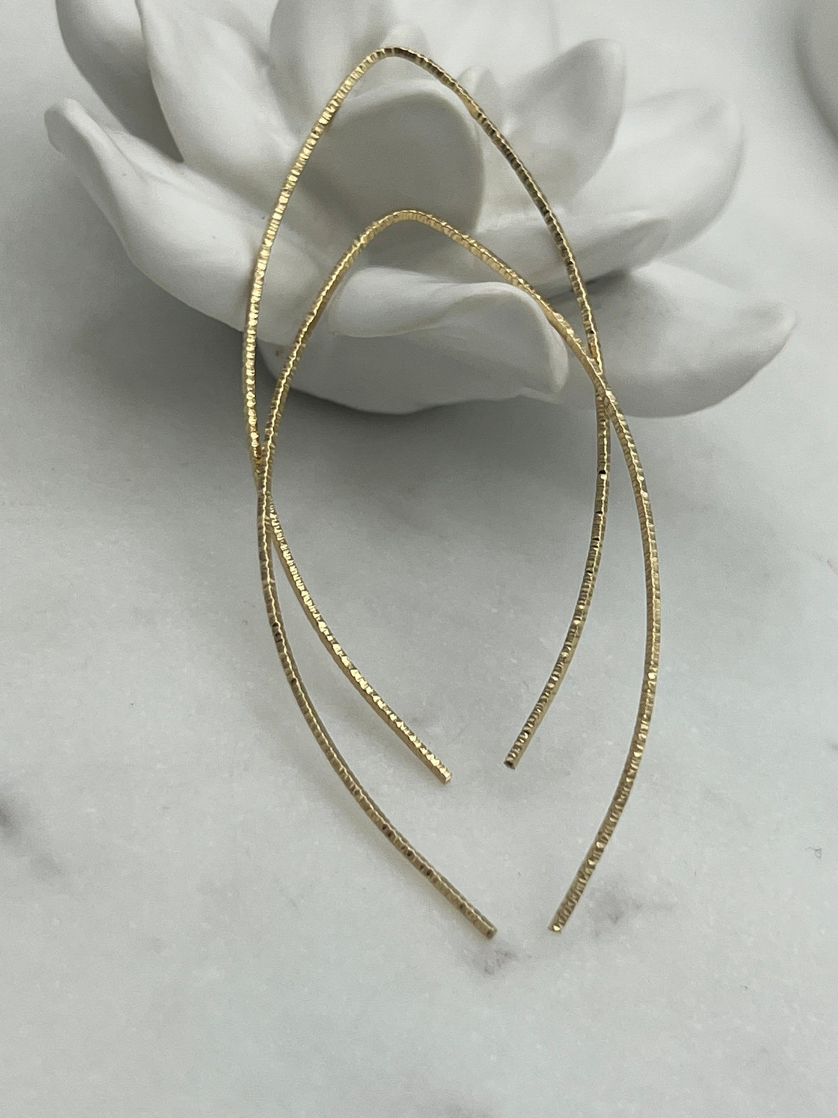 Open Hoop Threader Earrings • 14K Gold Filled • Open Hoop Earrings • Threader Round Hoop Earrings