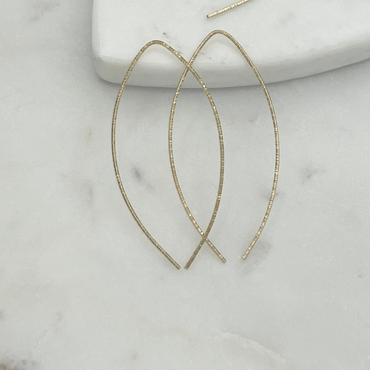 Open Hoop Threader Earrings • 14K Gold Filled • Open Hoop Earrings • Threader Round Hoop Earrings