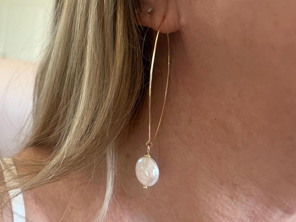 Pearl Hoop Earrings