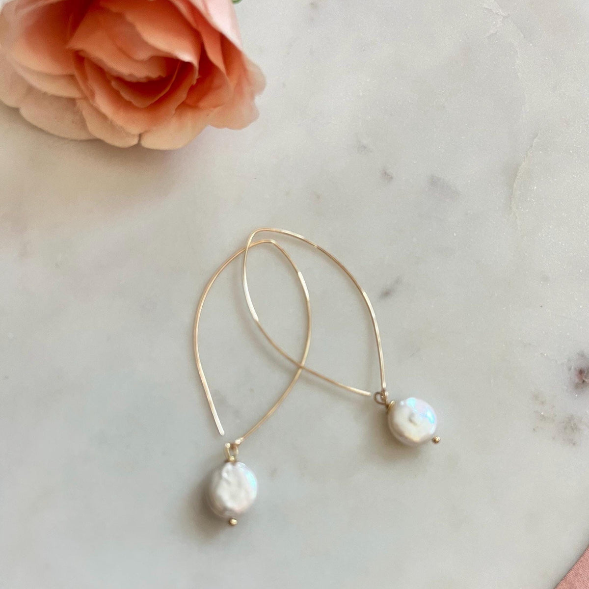 Pearl Hoop Earrings